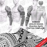 Leoleo Agaga (Guardian Spirit) Tattoo Stencil Template