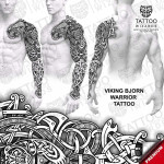 Viking Bjorn Warrior Tattoo – tattoo stencil mockup on model