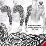 Volsunga Saga Viking Warrior – tattoo stencil mockup on model
