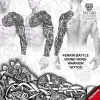 Fenrir Battle Nordic Viking Warrior – tattoo stencil mockup on model