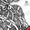 Hela Spirit Nordic Viking Warrior – outline linework detailed closeup
