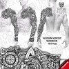 Huginn Nordic Viking Warrior – tattoo stencil mockup on model