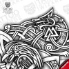 Huginn Nordic Viking Warrior – outline linework closeup