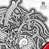 Sleipnir Nordic Viking Warrior – outline linework detailed closeup