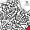 Valhalla Nord Viking Tattoo – outline linework closeup