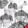 Viking Chest Back  Armor – tattoo stencil mockup on model