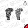 Volsunga Saga Viking Warrior – detailed tattoo stencil elements and pattern layout