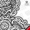 Volsunga Saga Viking Warrior – outline linework closeup