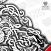Volsunga Saga Viking Warrior – outline linework closeup 2
